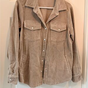 Bluivy Tan Corduroy Snap-Front Jacket